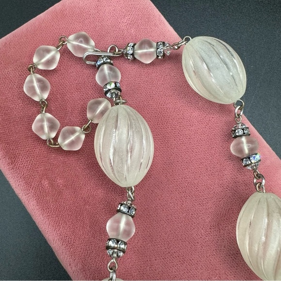Frosted Lucite Beaded Necklace - Only Necklace - Picture 3 of 7